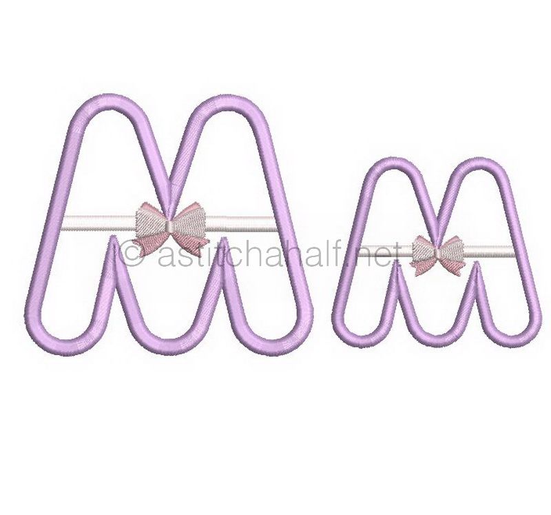 Tiny Tots Monogram M - aStitch aHalf