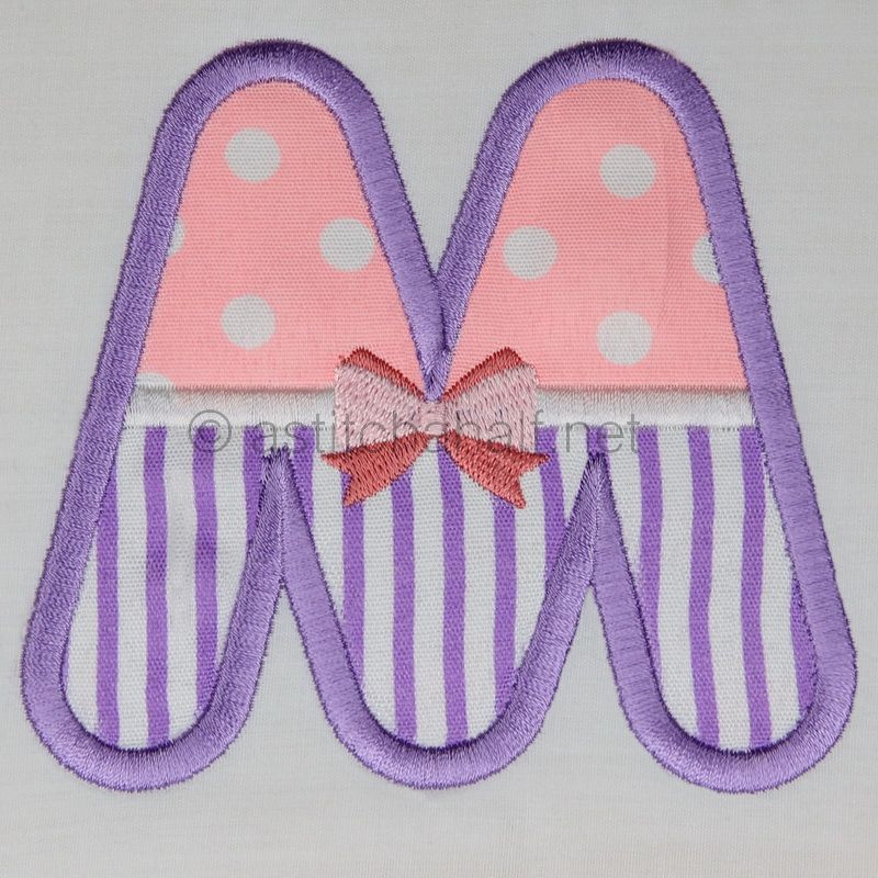 Tiny Tots Monogram M - aStitch aHalf