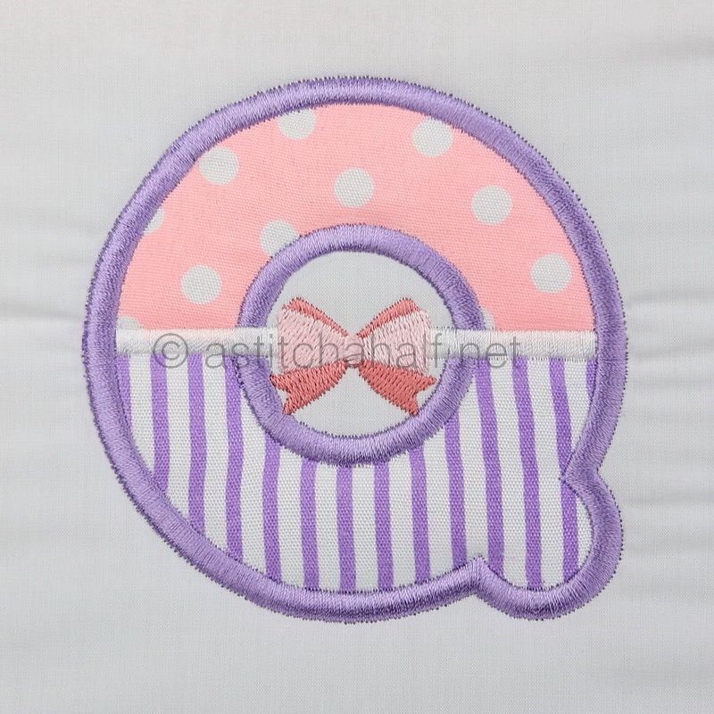 Tiny Tots Monogram Q - aStitch aHalf