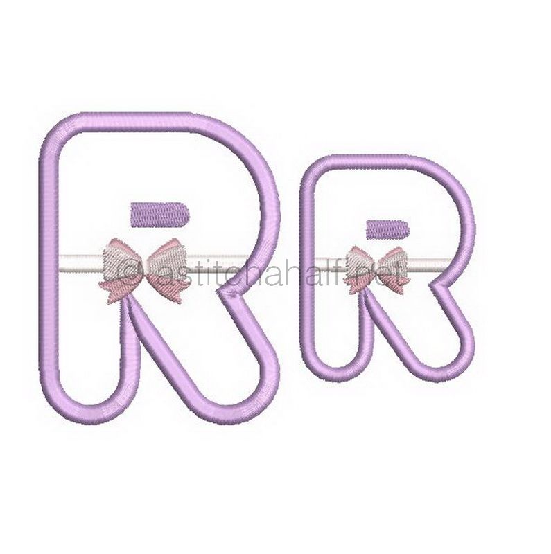 Tiny Tots Monogram R - aStitch aHalf