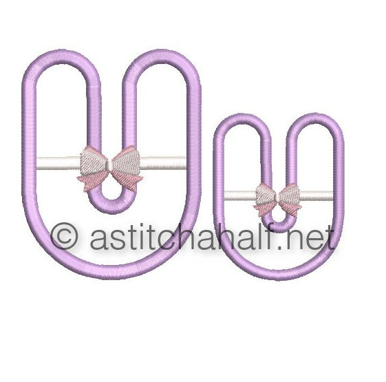 Tiny Tots Monogram U - aStitch aHalf