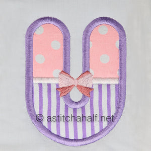 Tiny Tots Monogram U - aStitch aHalf