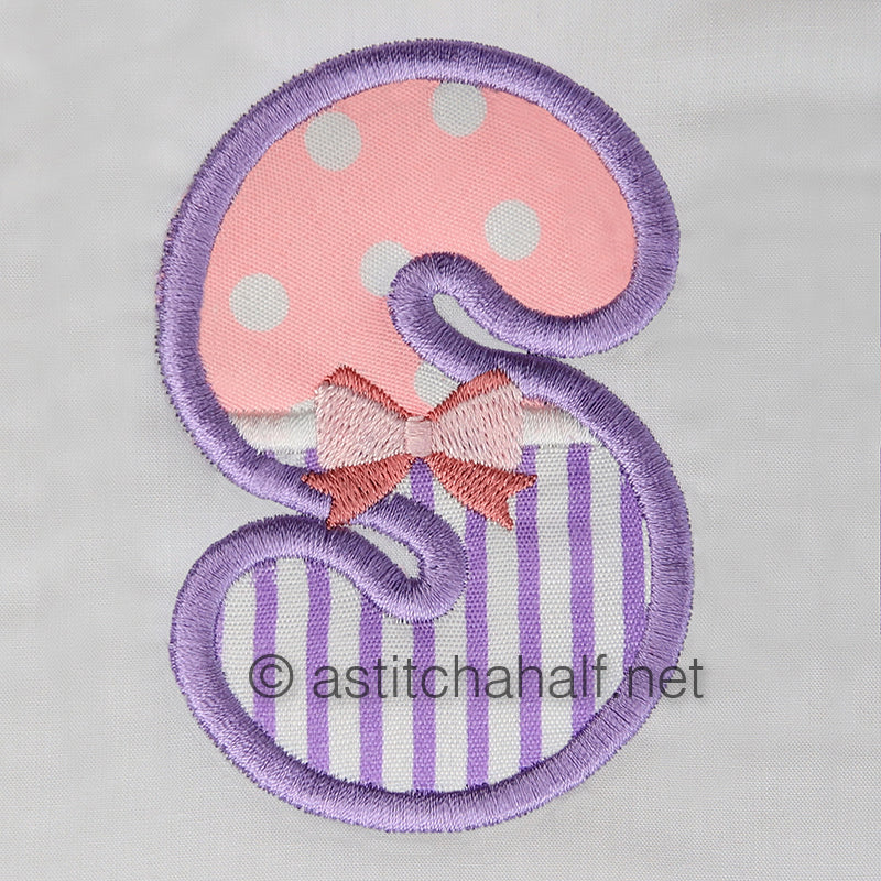 Tiny Tots Monogram S - aStitch aHalf