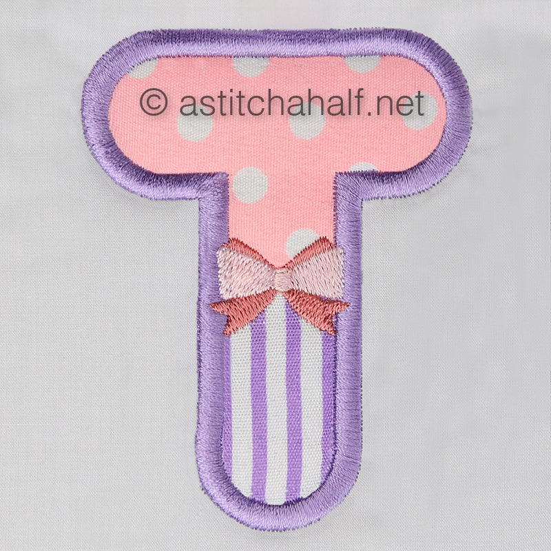 Tiny Tots Monogram T - aStitch aHalf