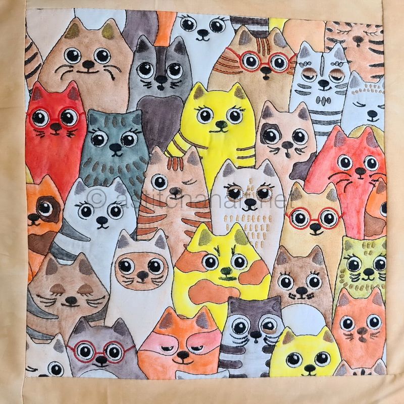 Cats Together Seamless Quilt Combo - aStitch aHalf