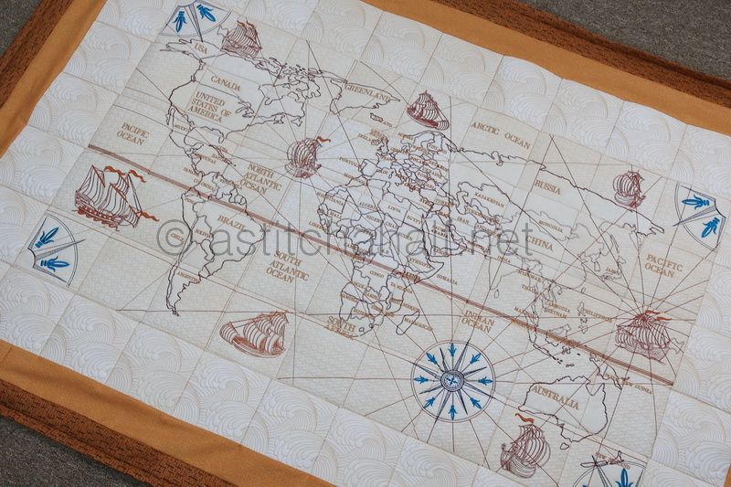 Antique World Map Complete Quilt and Designs Pack - aStitch aHalf