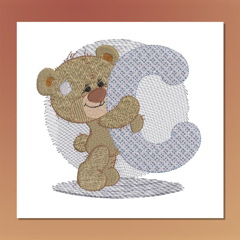 Dimples Bear Monogram C