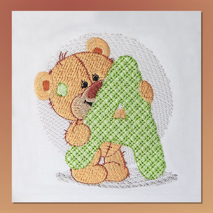 Dimples Bear Monogram A