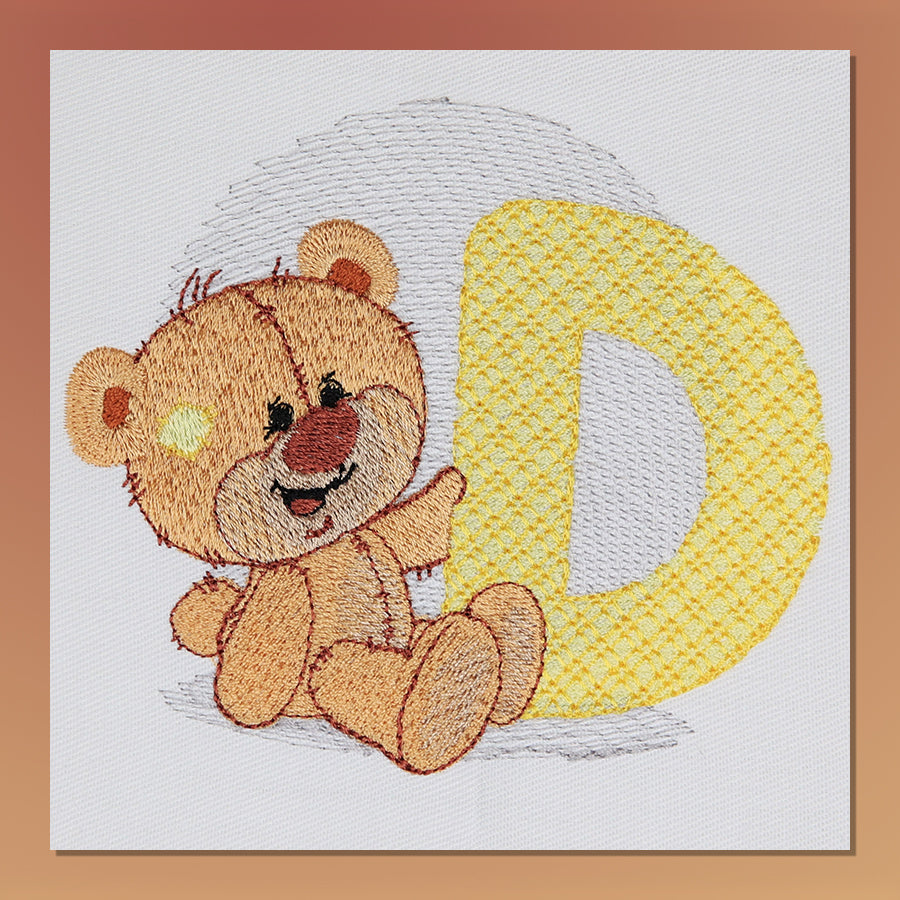 Dimples Bear Monogram D