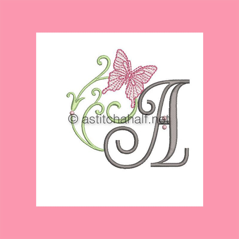 Butterfly Prelude Monogram Letter A - aStitch aHalf
