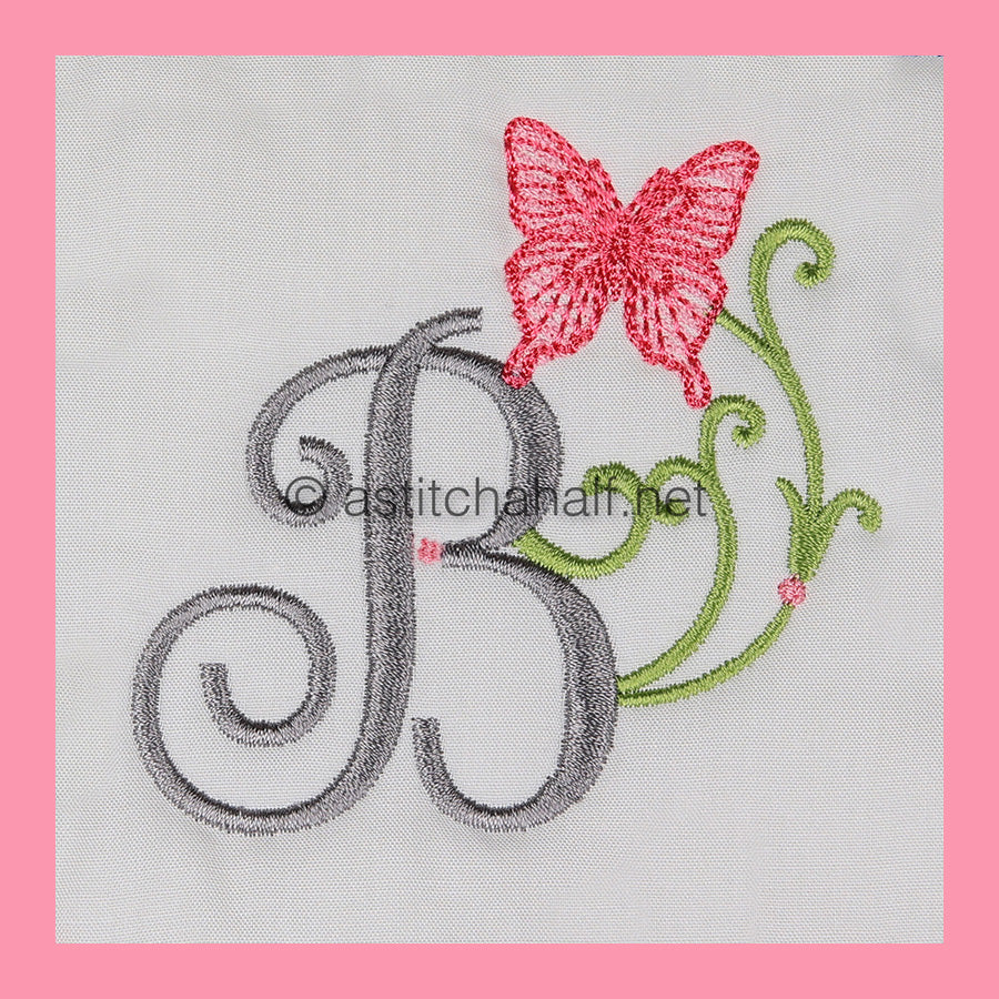 Butterfly Prelude Monogram Combo - aStitch aHalf