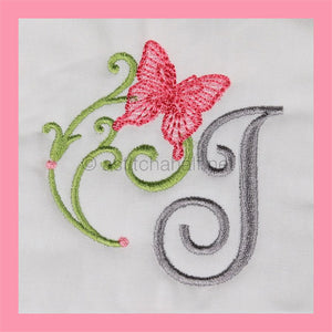 Butterfly Prelude Monogram Letter I - aStitch aHalf