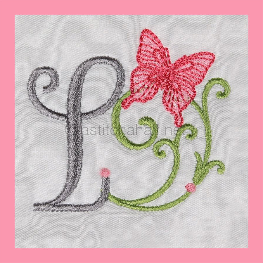 Butterfly Prelude Monogram Letter L - aStitch aHalf