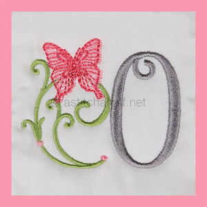 Butterfly Prelude Monogram Letter O - aStitch aHalf