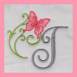 Butterfly Prelude Monogram Letter T - aStitch aHalf