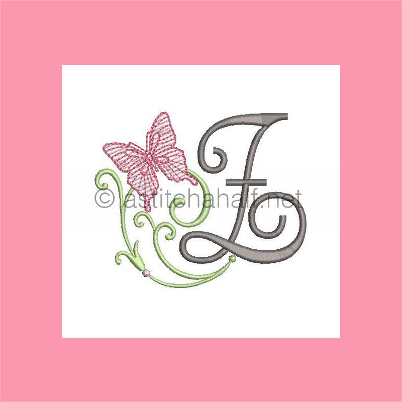 Butterfly Prelude Monogram Letter Z - aStitch aHalf