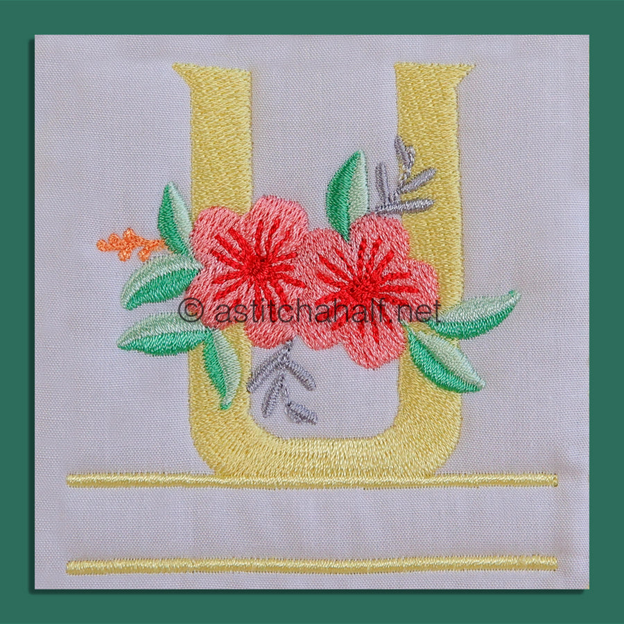Dreamscapes Monogram Letter U - aStitch aHalf