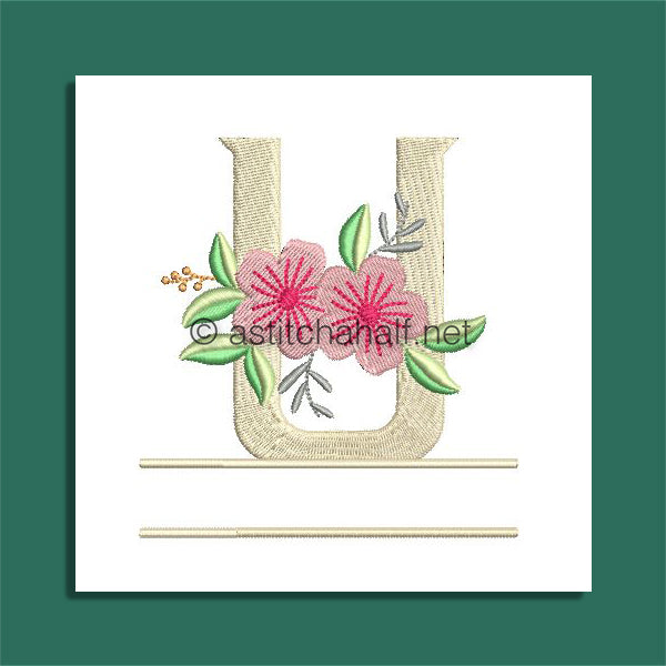 Dreamscapes Monogram Letter U - aStitch aHalf