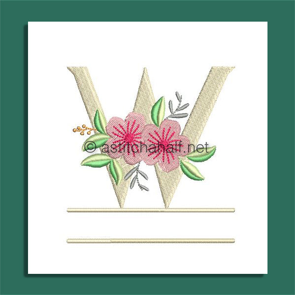 Dreamscapes Monogram Letter W - aStitch aHalf