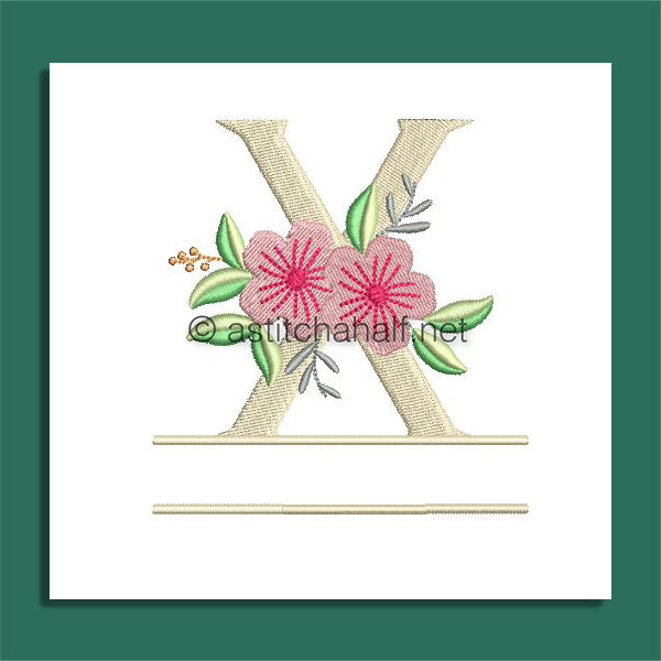 Dreamscapes Monogram Letter X - aStitch aHalf