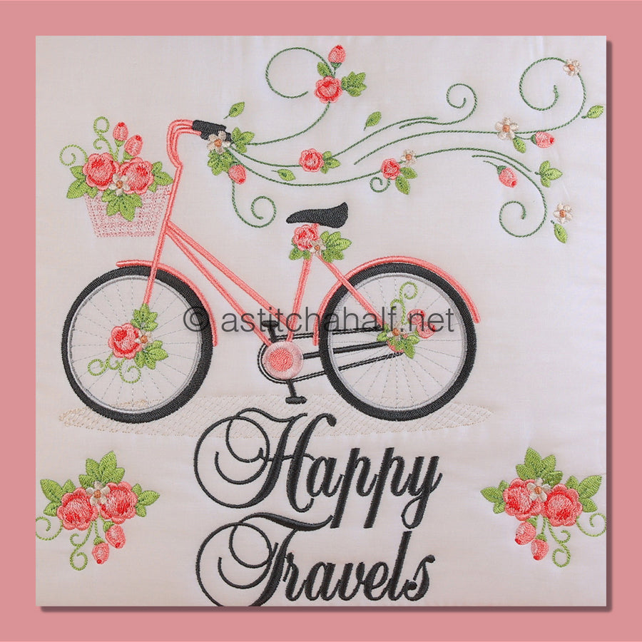 Happy Travels Greetings and Roses Combo - aStitch aHalf