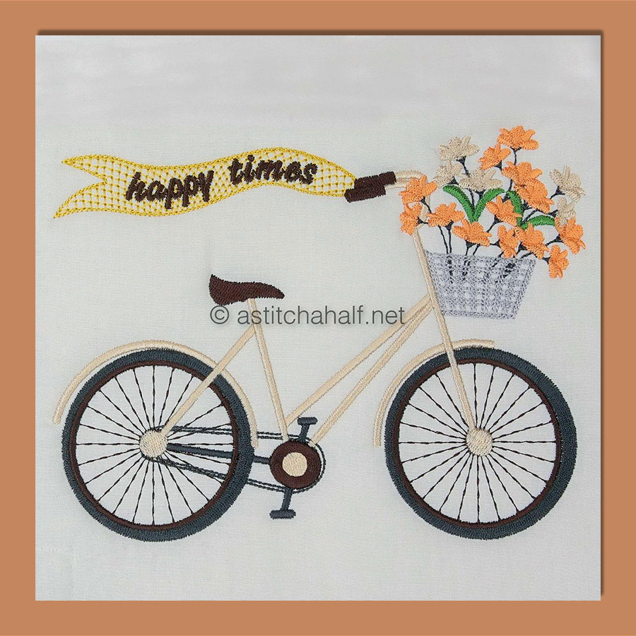 Bicycle Fun Happy Day - aStitch aHalf