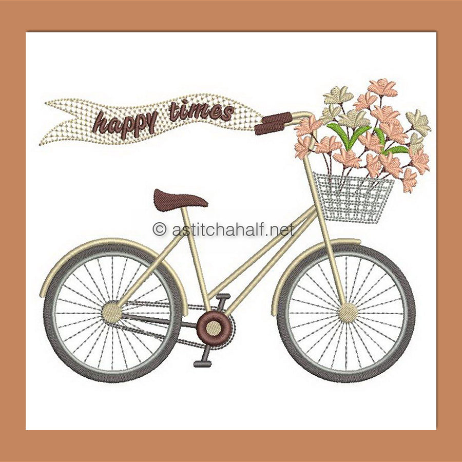 Bicycle Fun Happy Day - aStitch aHalf