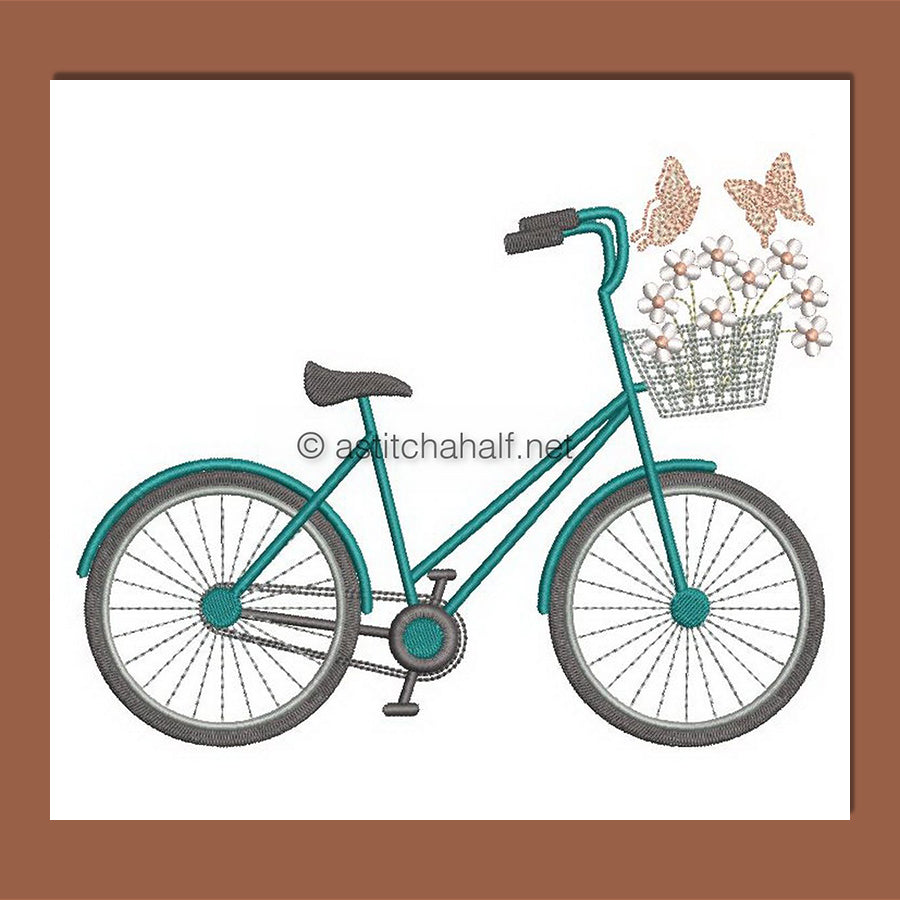 Bicycle Fun and Daisies - aStitch aHalf