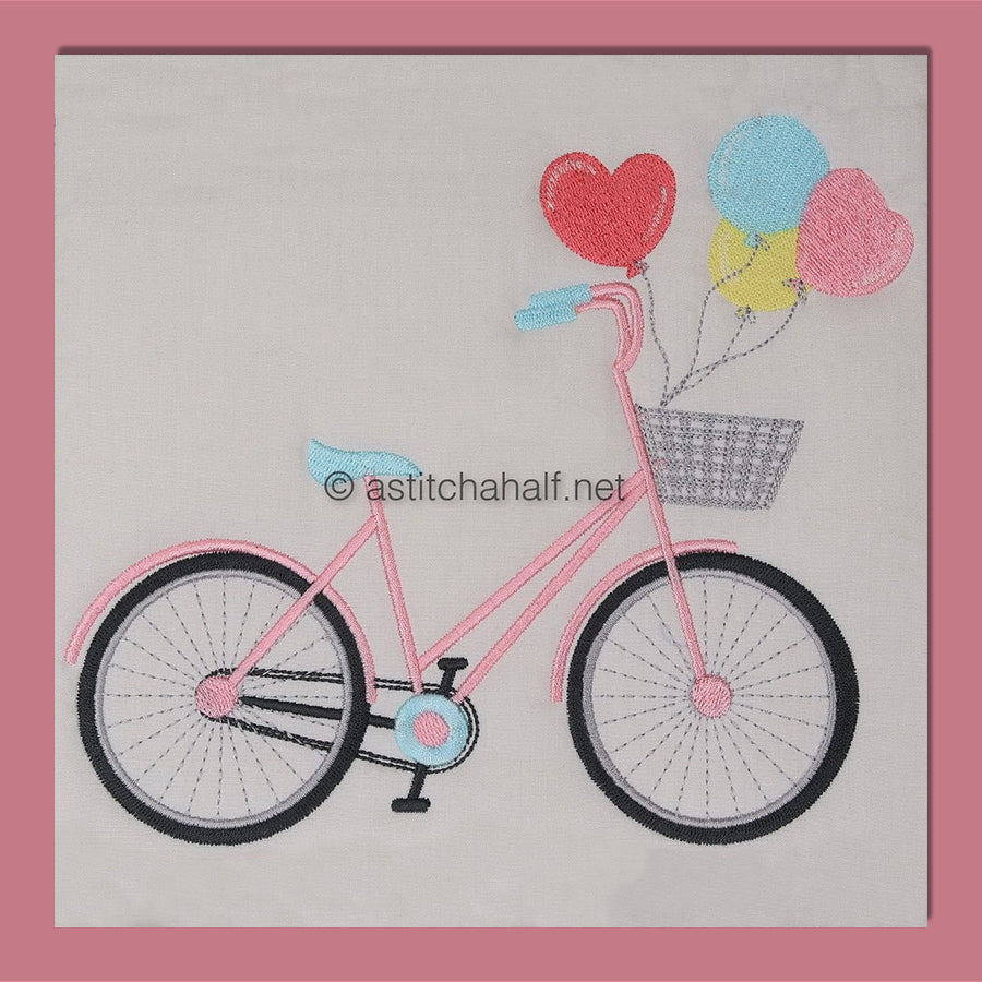 Bubblegum Bicycle Fun - aStitch aHalf