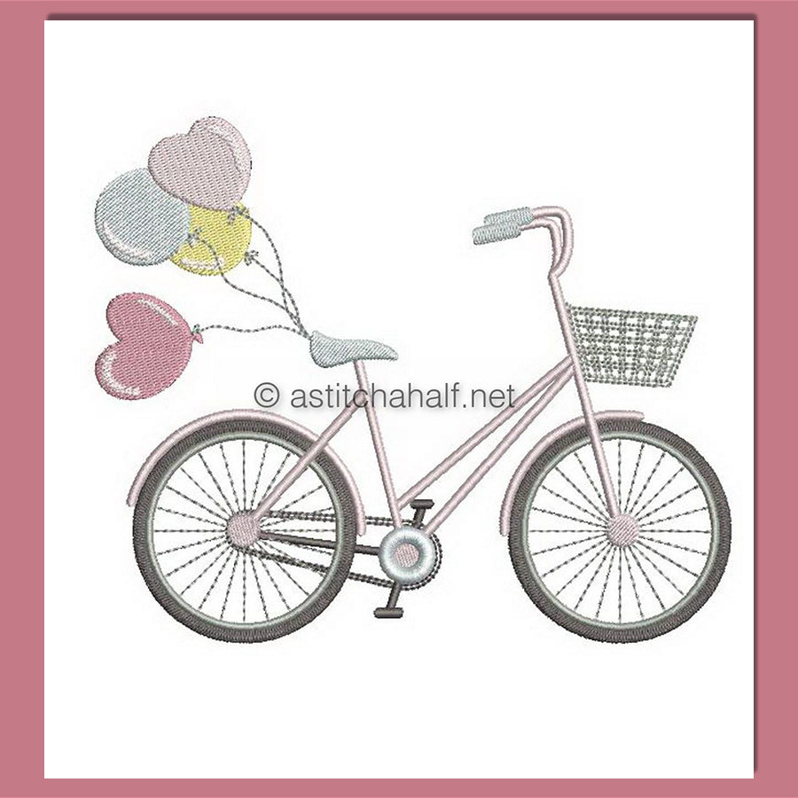 Bubblegum Bicycle Fun - aStitch aHalf