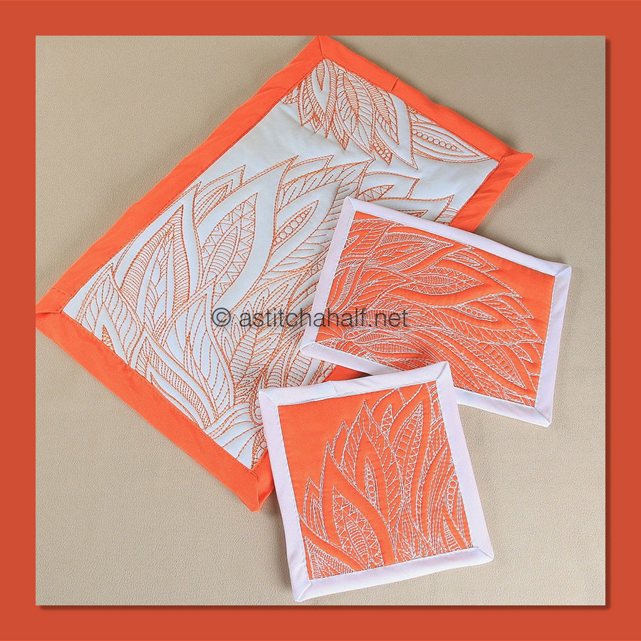 Fathom Feathers Mugrug and Placemat Combo