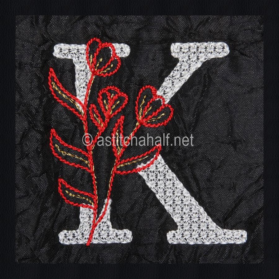 Leaf in Luxury Monogram Letter K