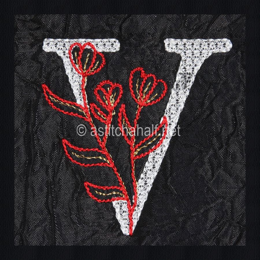 Leaf in Luxury Monogram Letter V