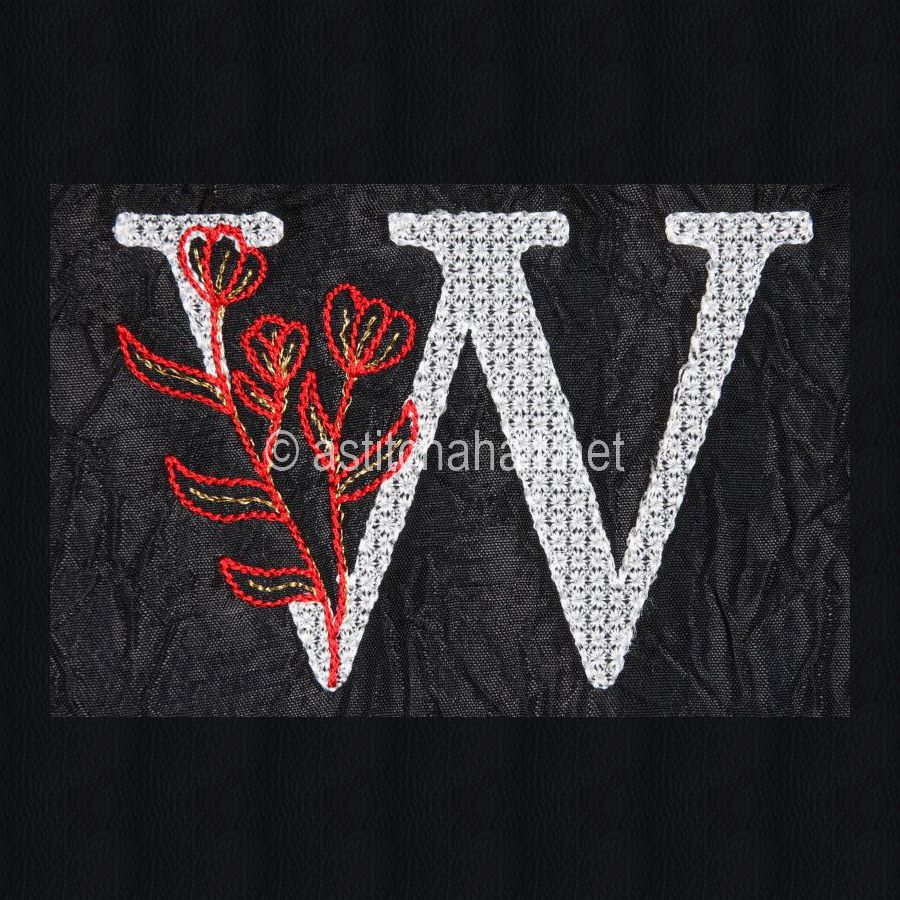 Leaf in Luxury Monogram Letter W