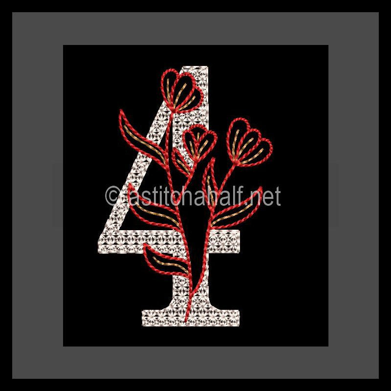 Leaf in Luxury Monogram Number 4