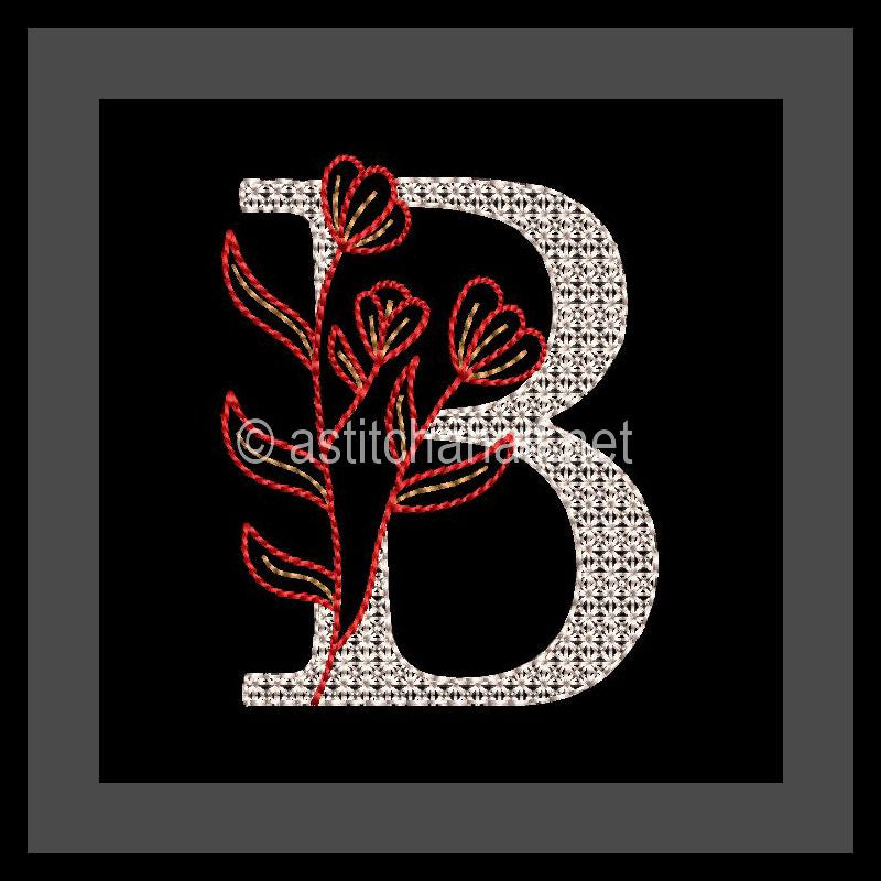 Leaf in Luxury Monogram Letter B