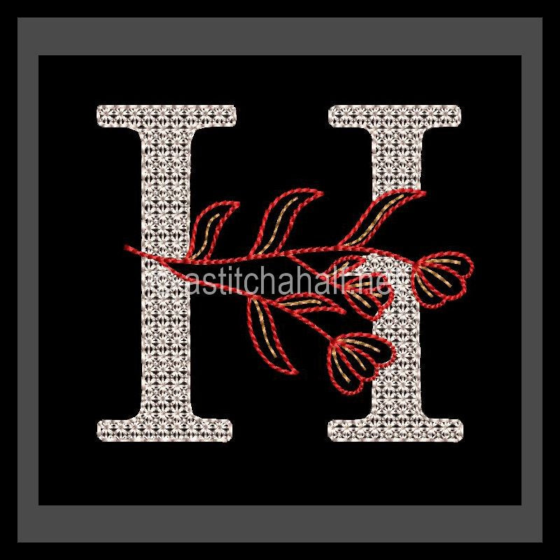 Leaf in Luxury Monogram Letter H