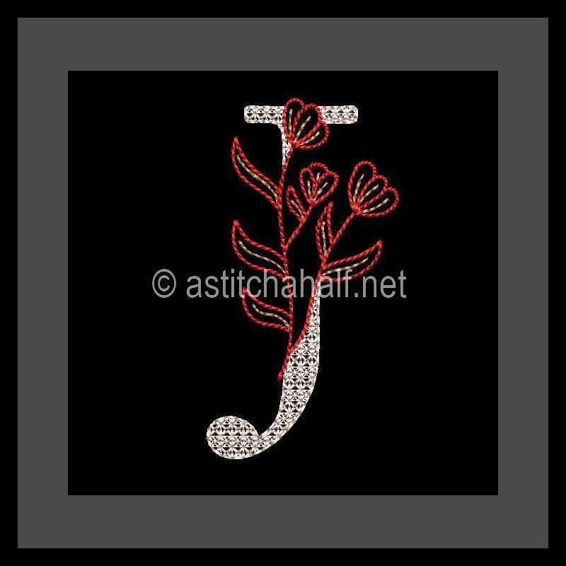 Leaf in Luxury Monogram Letter J