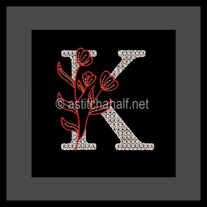 Leaf in Luxury Monogram Letter K