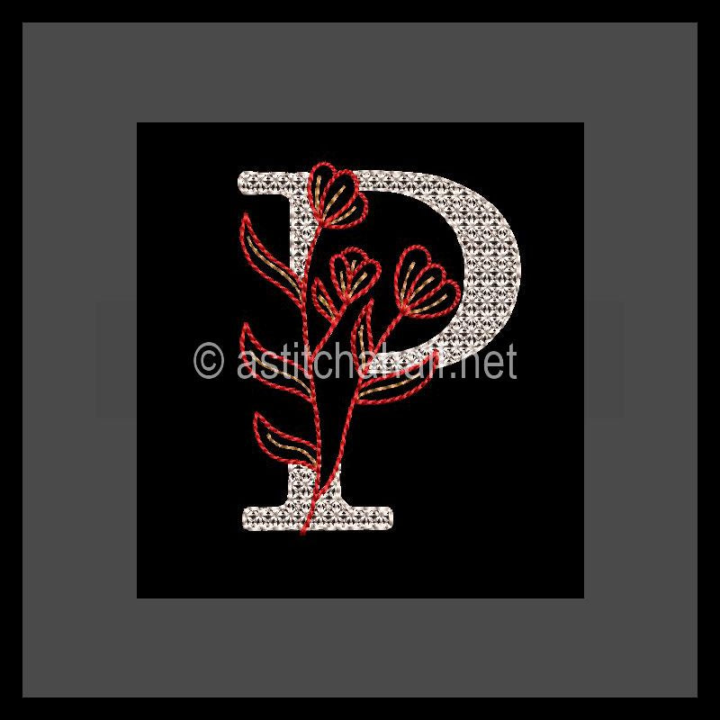 Leaf in Luxury Monogram Letter P
