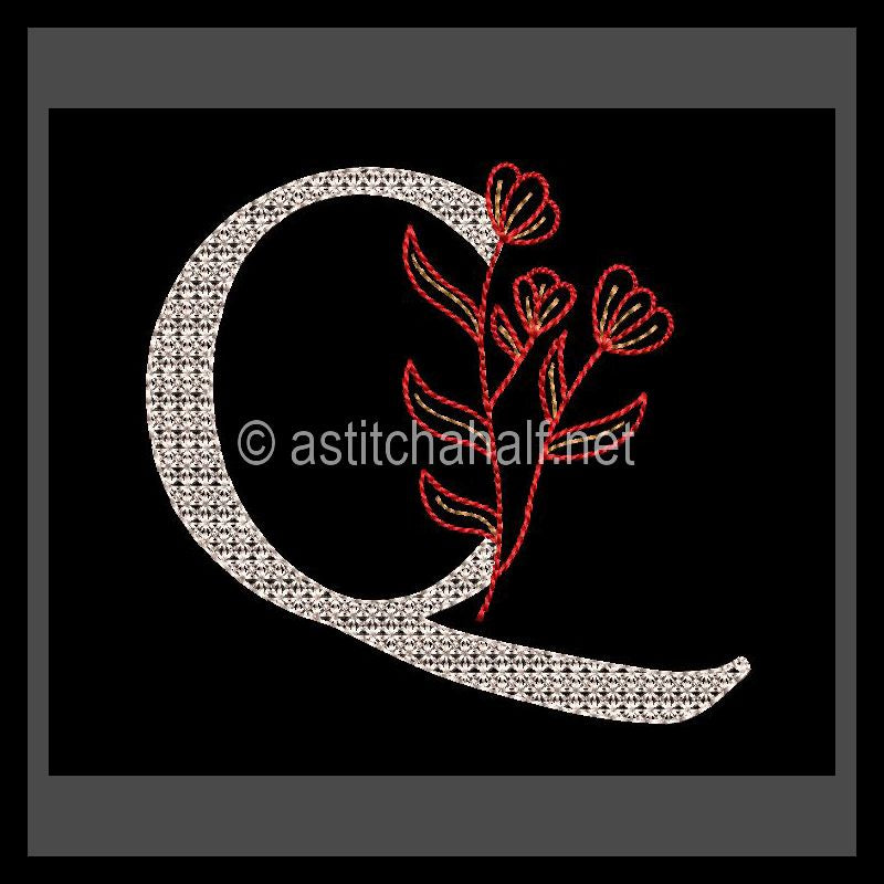 Leaf in Luxury Monogram Letter Q
