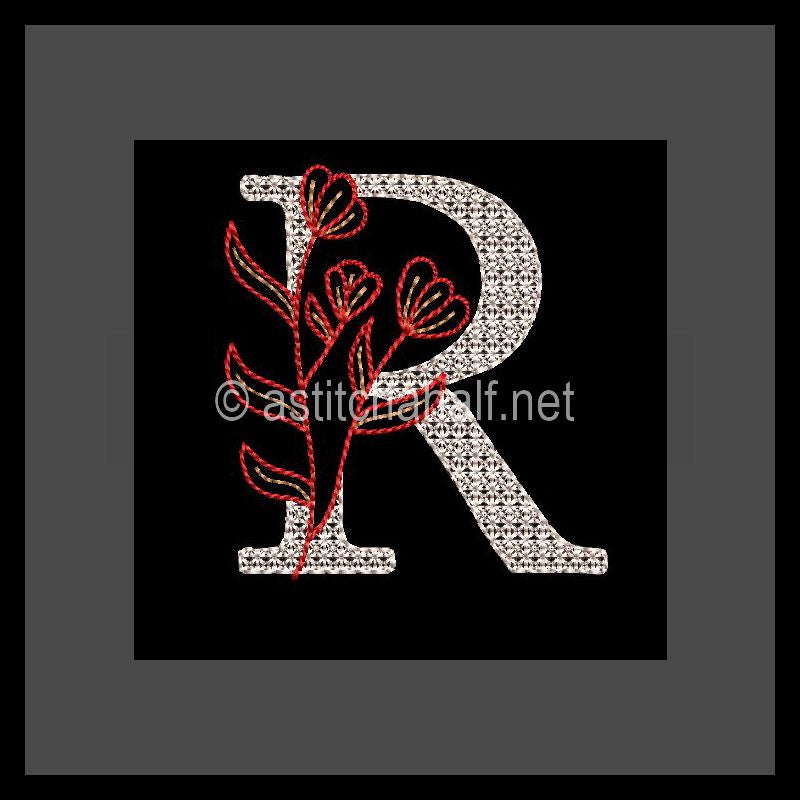 Leaf in Luxury Monogram Letter R