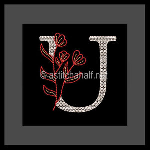 Leaf in Luxury Monogram Letter U
