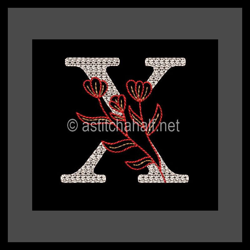 Leaf in Luxury Monogram Letter X