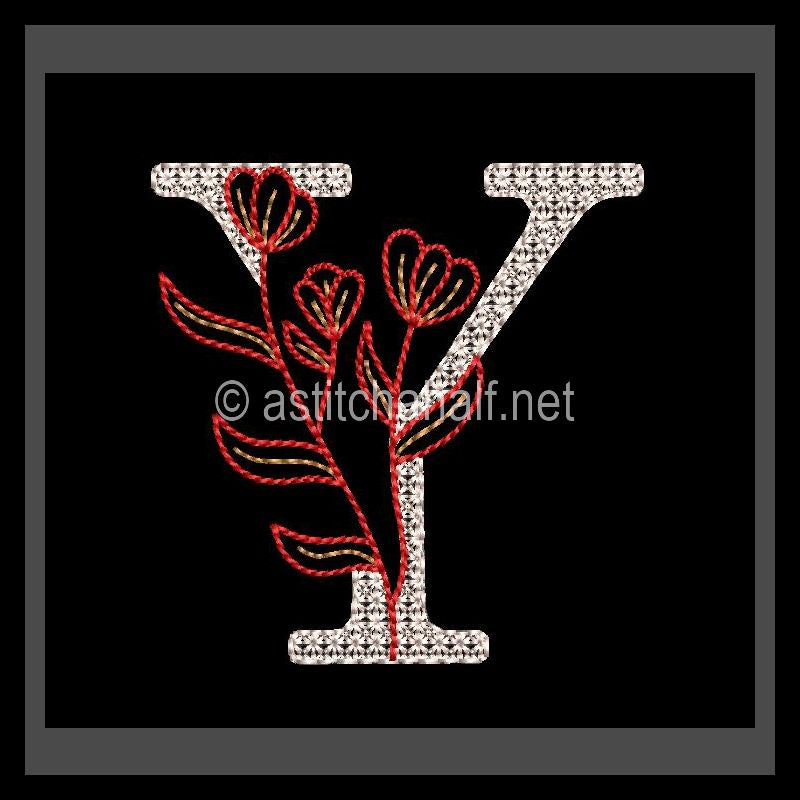 Leaf in Luxury Monogram Letter Y