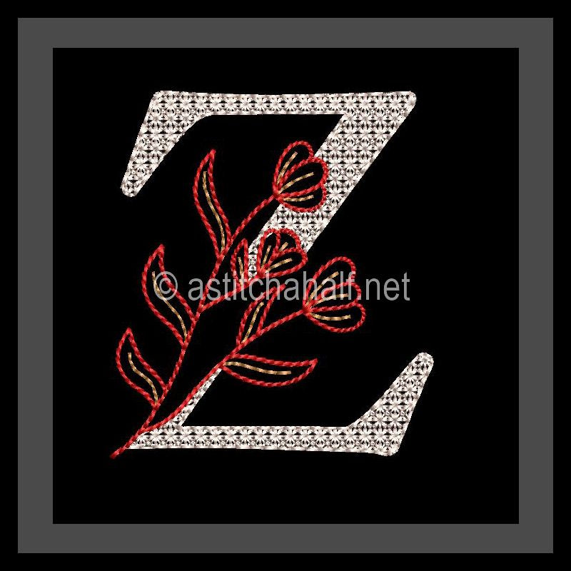 Leaf in Luxury Monogram Letter Z