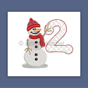 Snowflakes and Snowmen Monogram Number 2