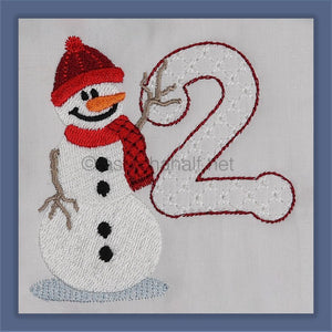 Snowflakes and Snowmen Monogram Number 2