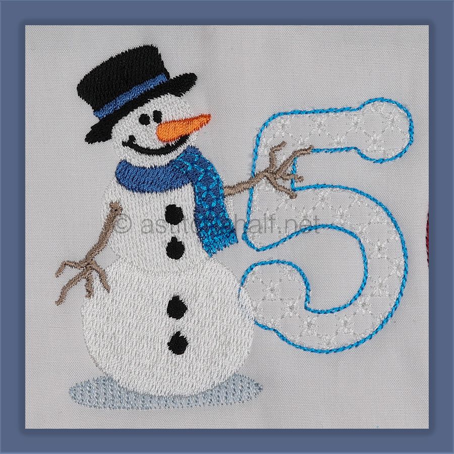 Snowflakes and Snowmen Monogram Number 5