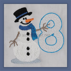 Snowflakes and Snowmen Monogram Number 8
